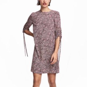 H&M Light Pink/ Black Leopard Print Midi Dress